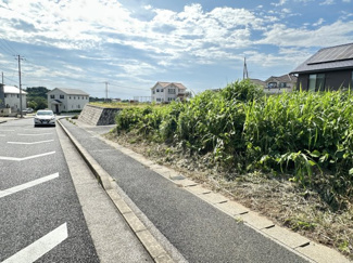 【前面道路含む現地写真】 | 木更津市千束台　土地　木更津駅 | 建築条件ありません！約84坪の南道路に面した陽当たり良好の物件です♪
開放感のある角地。広いお庭、十分なカースペース、こだわりの間取りで建築していただけます！お好きなハウスメーカーや工務店で建築可能♪
