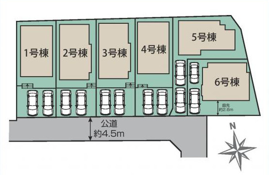 平塚市入野　新築戸建　全6棟4号棟の区画図
