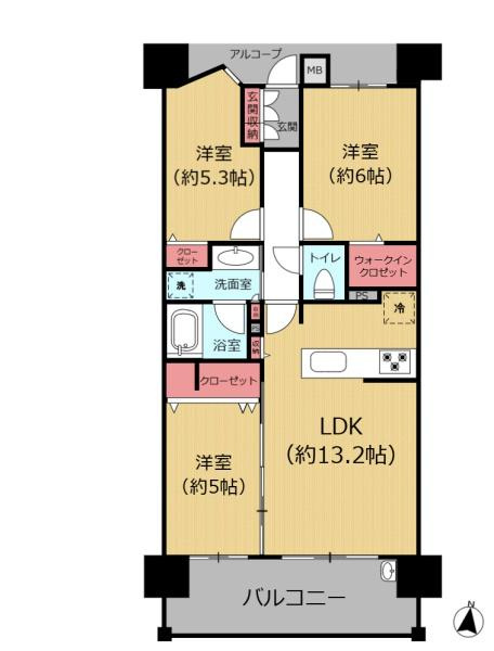デュオヒルズ大分中島の間取り|※図面と現況が異なる場合は現況を優先させていただきます。