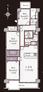 【間取り】 | 稲毛スカイタウンやすらぎの街８号館