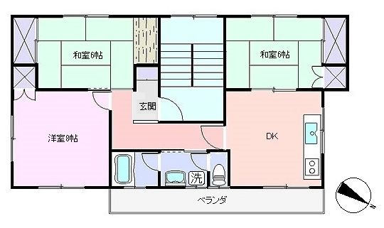 S0973R　ハイツ中新の間取り
