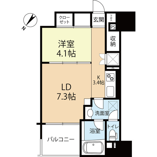 ラクレイス西新の間取り