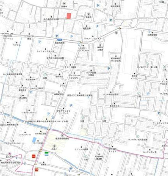 和歌山市　木ノ本　住宅用地の地図