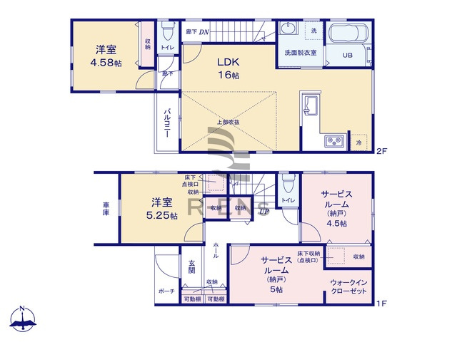 【間取り】 | 西東京市柳沢５丁目　新築戸建て | 2LDK2S・土地94.59ｍ2・建物93.14ｍ2
