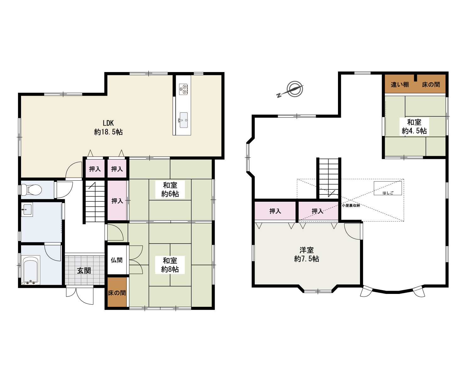 岸和田市神須屋町1丁目　中古戸建の間取り