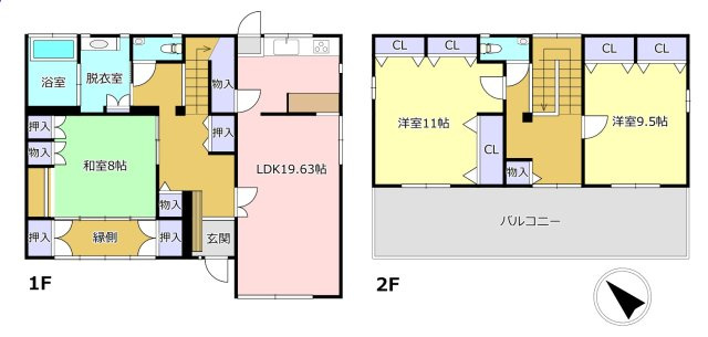 宇城市松橋町砂川の中古一戸建の間取り