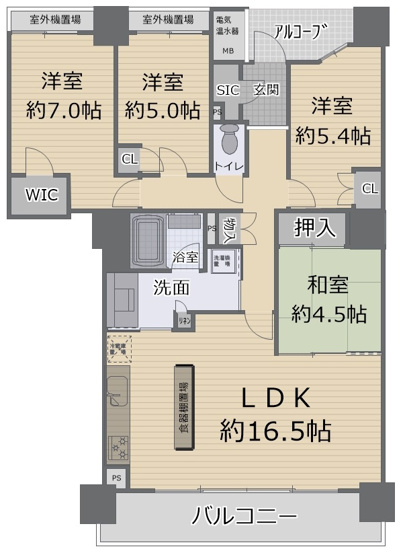【間取り】 | ビッグカーサ堺しらさぎ駅前casaC（金岡南小学校）