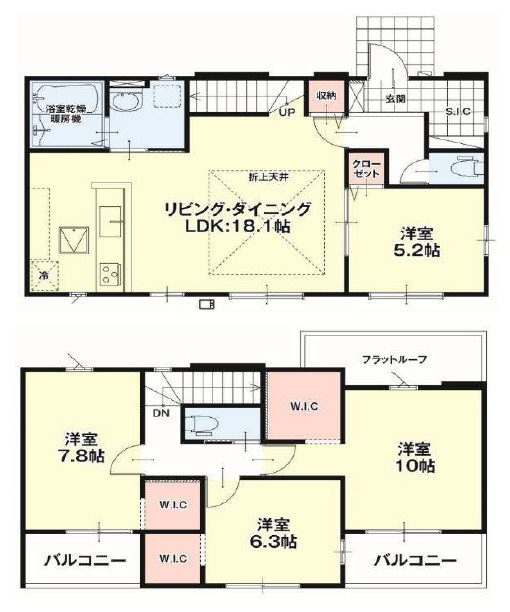 Erde真岡市下高間木2期　新築一戸建ての間取り|2号棟の間取りです。