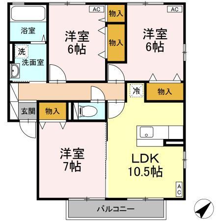 レスタ東原の間取り