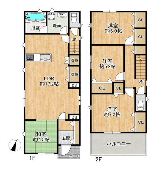 【間取り】 | 明石市大久保町高丘第1　1号棟　新築戸建