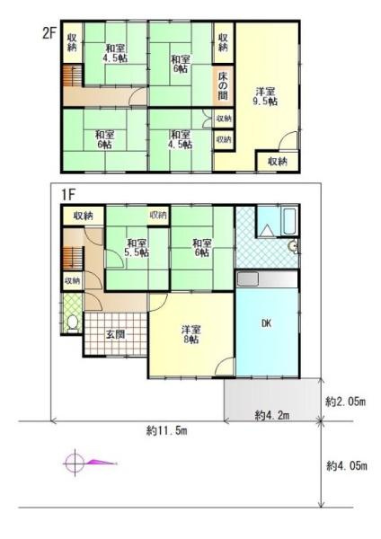 桜井市外山　一戸建の間取り