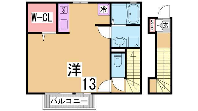 神戸市北区鈴蘭台東町３丁目のアパートの間取り