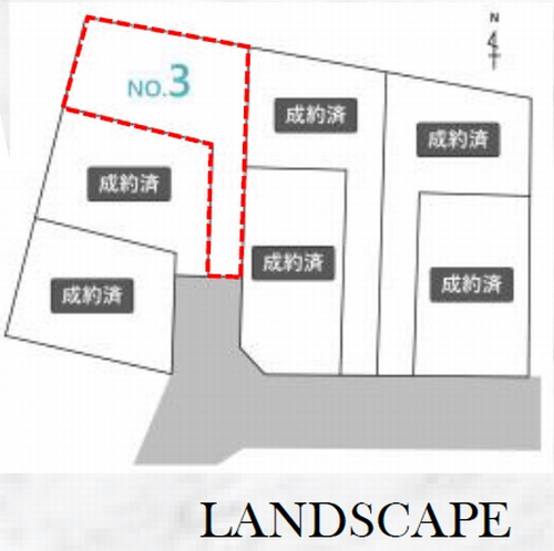 【仲介手数料０円】藤沢市並木台1丁目　新築一戸建て　3号棟　全7棟の区画図|【仲介手数料０円】藤沢市並木台1丁目　新築一戸建て　全7棟