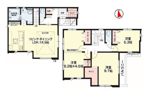 熊本市西区上代7丁目第1-2棟（2号棟）　の間取り|全居室収納付きで便利です。