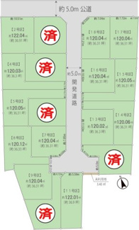 【区画図】 | 弊社売主物件 武蔵村山市中央1丁目　売地　8号区【全18区画】