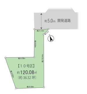 【土地図】 | 弊社売主物件 武蔵村山市中央1丁目　売地　10号区【全18区画】