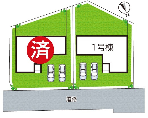 草津市下笠町　第24-1期　新築一戸建ての区画図|全２区画
