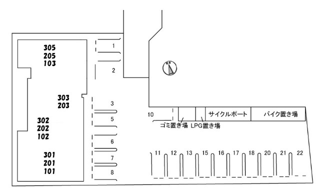 【駐車場】ラ・パルテール旭川　１１番館