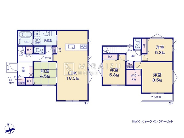 【間取り】 | 陽の光をたっぷりと浴びながら気持ち良く生活が出来ます。夢のマイホーム、夢ではなく実現出来ます！見学・ご相談等、お気軽にご連絡下さい。
