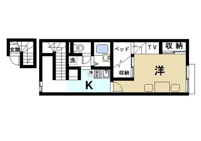 レオパレス富堂の間取り|単身者向けのコンパクトな間取りです