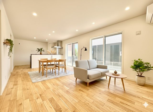 中央区東若林町　C棟の居間・リビング|LDKに家具を配置してみたイメージ画像です。