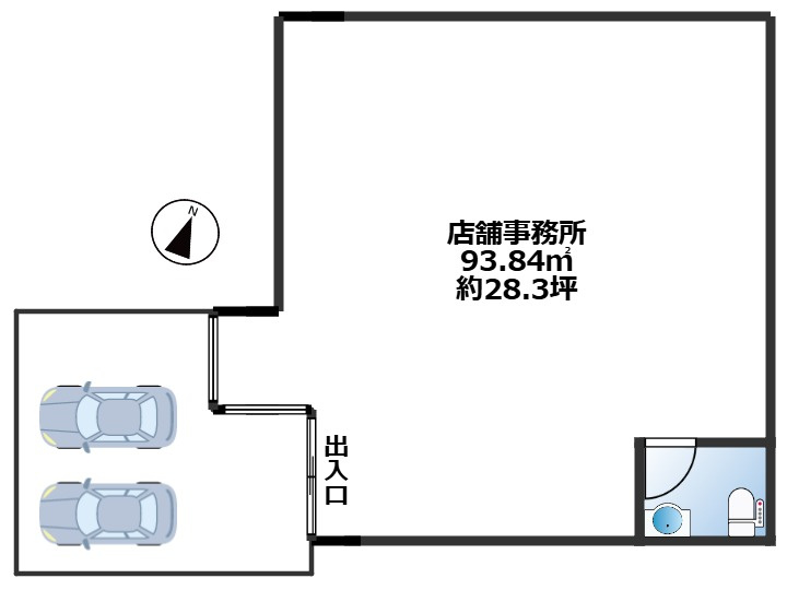 春日部市六軒町の店舗事務所の間取り