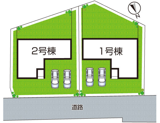 草津市下笠町　第24-1期　新築一戸建ての区画図|全２区画