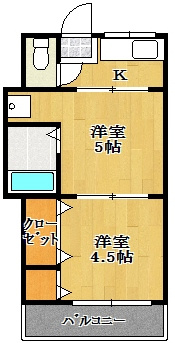 【間取り】 | よろこび荘 | 反転タイプ