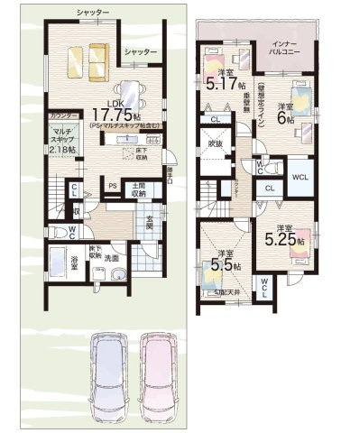 南丹市園部町横田　新築一戸建ての間取り|3号地