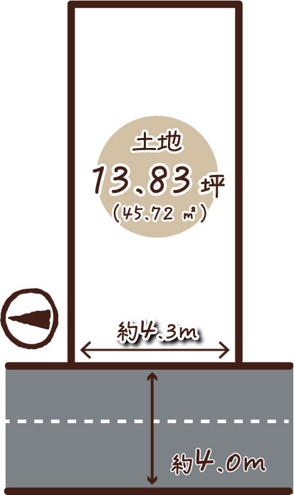 庄所町　建築条件無し土地の土地図