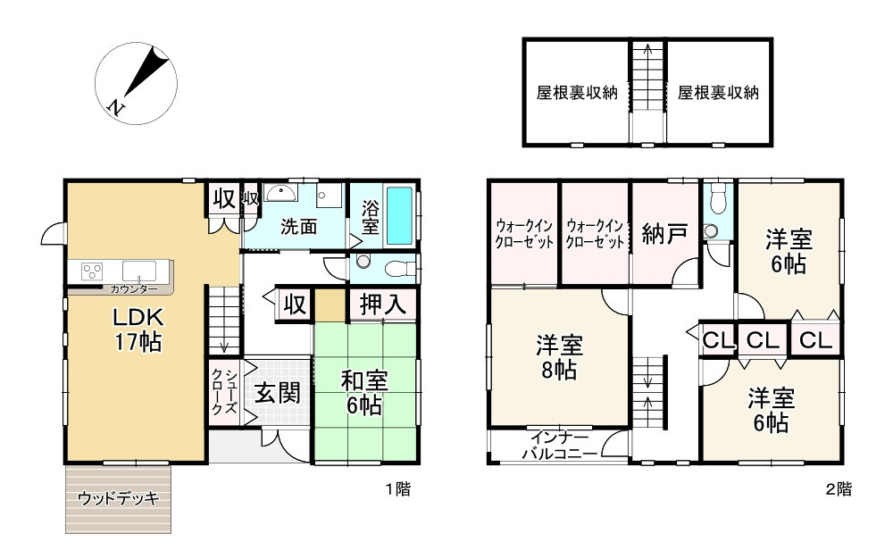 近江八幡市武佐町　中古戸建の間取り