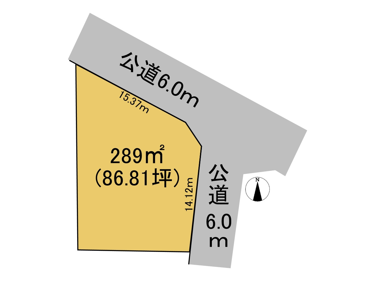 売土地　安八郡安八町城3丁目　86.81坪の土地図
