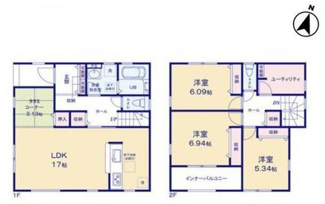 【間取り】 | 新築　新発田市豊町 第5  2号 | 3LDK＋畳コーナーの間取り、駐車スペース２台可です('ω')ノ