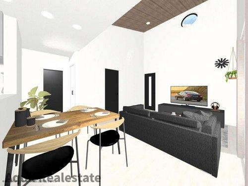 高松市円座町の新築一戸建の居間・リビング|リビングです