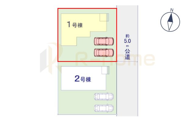 牛久市田宮町26期　新築戸建て　1号棟の区画図|大きなお買い物だからこそ、メリット・デメリットを伝えさせて頂きます。
R-homeにお任せください♪