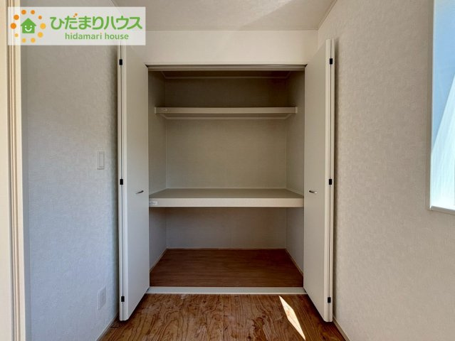 北茨城市中郷町粟野第1　新築戸建　2号棟の収納|"和室にも大容量のクローゼット完備！
お布団やお子様のおもちゃなどがスッキリ収納できますね(^^♪"