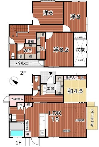 近江八幡市鷹飼町北4丁目　中古戸建の間取り