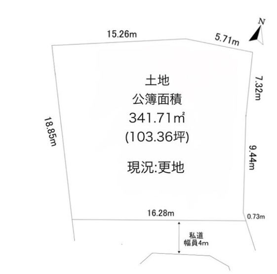 【土地図】 | 加古川市別府町別府　土地 | 約103.36坪です。