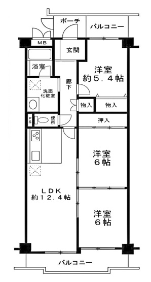 【間取り】 | ユニライフ大山崎 | 専有面積68.17㎡