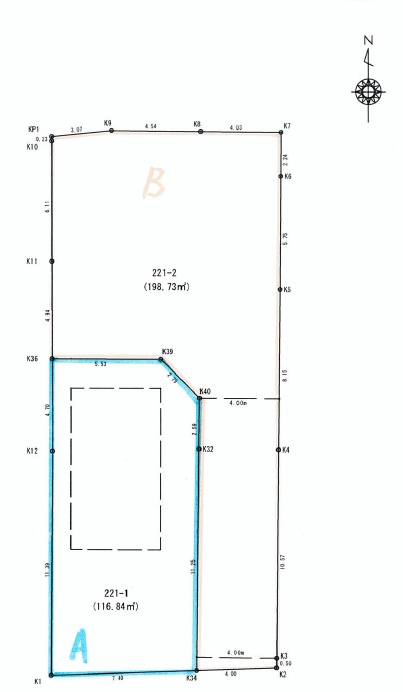 香美市土佐山田町宝町2丁目　Ｂ号棟　新築戸建の区画図