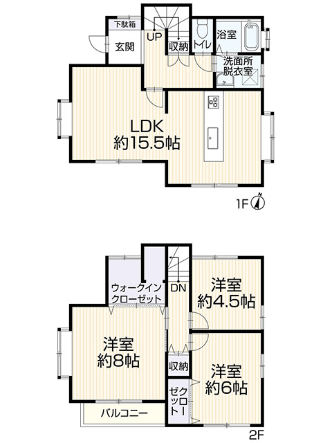 高松市国分寺町新名　リノベ住宅の間取り