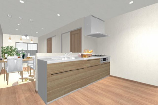 【完成予想図】 | 右京区西院寿町　建築条件つき | 《キッチンイメージパース》