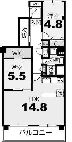 【間取り】 | サンヴェール太秦 | 専有面積60.82㎡