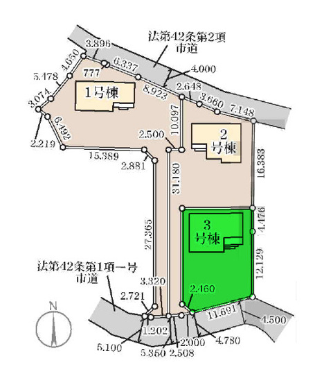 【区画図】 | リーブルガーデン.S渋川市行幸田ー③ | 敷地面積は73坪！