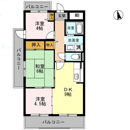 檜笠ハイツの間取り