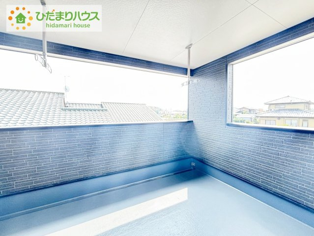 那珂市瓜連第12　新築戸建のバルコニー|人気が高いインナーバルコニーを採用♪天候を気にせず洗濯物を干せ、紫外線も気にせずに済みます(*^^)v