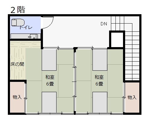 津山市吹屋町　アイ・ふきや貸店舗（飲食店居抜き物件）の間取り|間取り２階