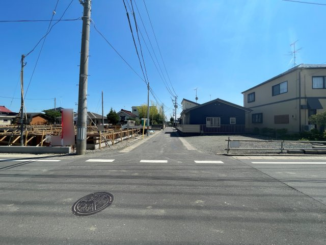 新築戸建・建売　郡山市喜久田町堀ノ内　CRADLE GARDEN　全5棟の前面道路含む現地写真