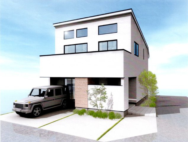 The Base of Shonan Life ― 海と暮らす街、鵠沼松が岡の土地図＋建物プラン例|※参考プランの外観パース