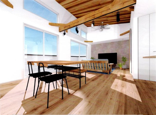 The Base of Shonan Life ― 海と暮らす街、鵠沼松が岡の土地図＋建物プラン例|※参考プランのリビングパース